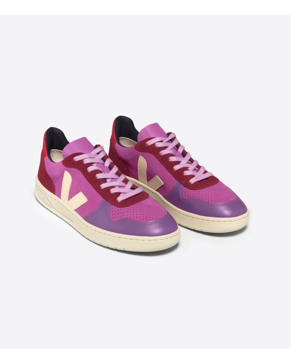 TENIS-VEJA-V10-SUEDE-MULTI-ULTRAVIOLET-CALCAIRE-ROSA