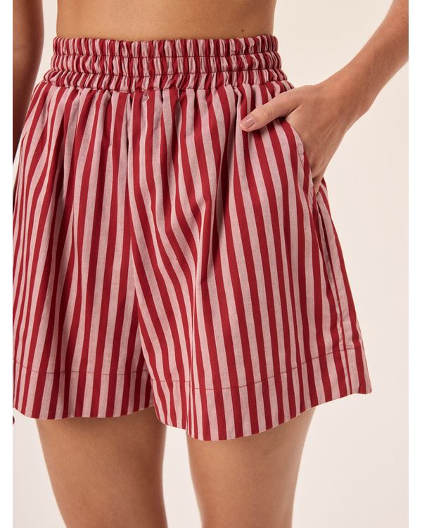 SHORT-TRICOLINE-LISTRAS-BISOUS-VERMELHO
