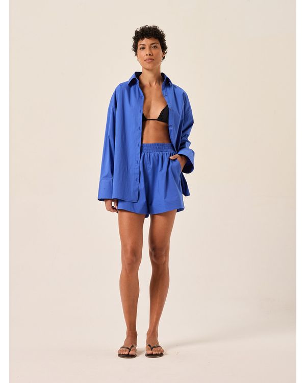 SHORT-TRICOLINE-ROYAL